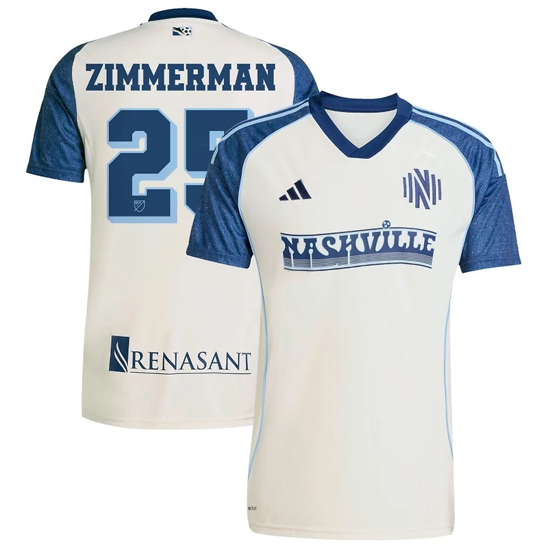 Walker Zimmerman Men's adidas White Nashville SC 2025 Third Replica Custom Jersey