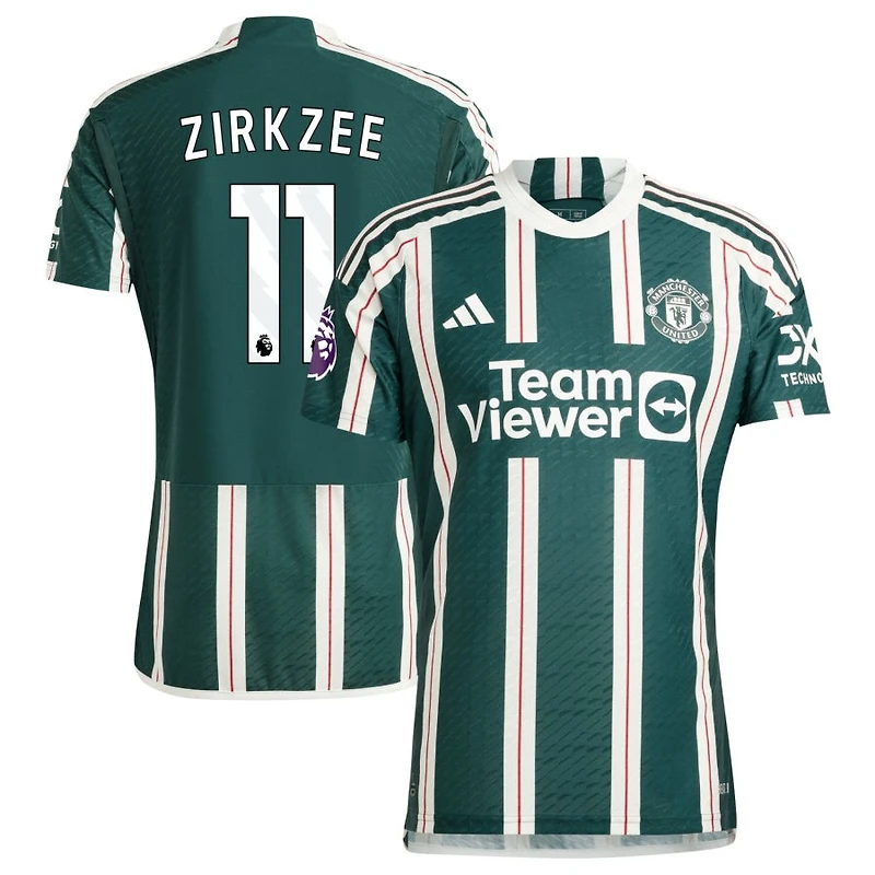 Joshua Zirkzee Men's adidas  Green Manchester United 2023/24 Away Authentic Custom Jersey