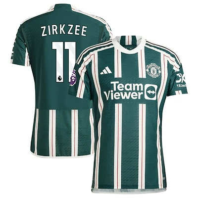 Joshua Zirkzee Men's adidas  Green Manchester United 2023/24 Away Authentic Custom Jersey