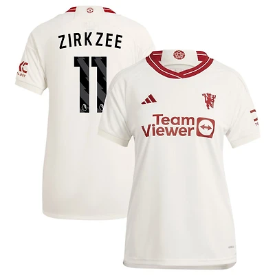Joshua Zirkzee Women's adidas  White Manchester United 2023/24 Third Replica Custom Jersey