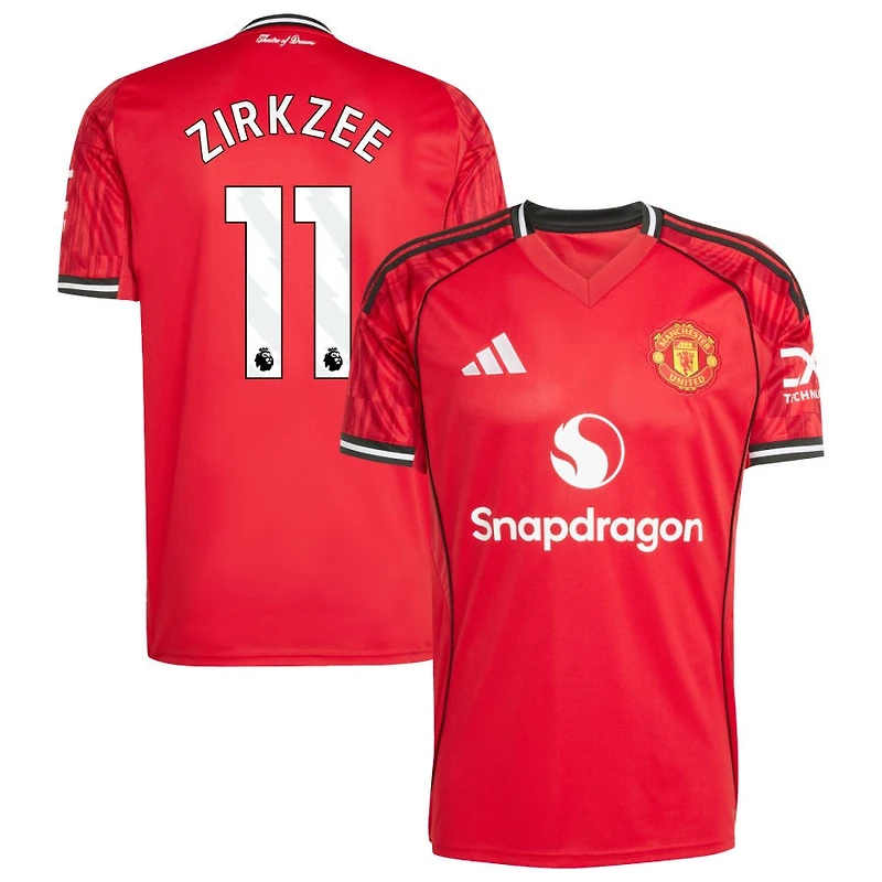 Joshua Zirkzee Men's adidas  Red Manchester United Home 2025/26 Custom Replica Jersey