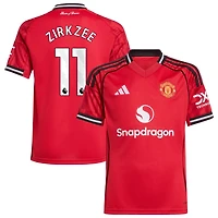 Joshua Zirkzee Youth adidas  Red Manchester United Home 2025/26 Custom Replica Jersey