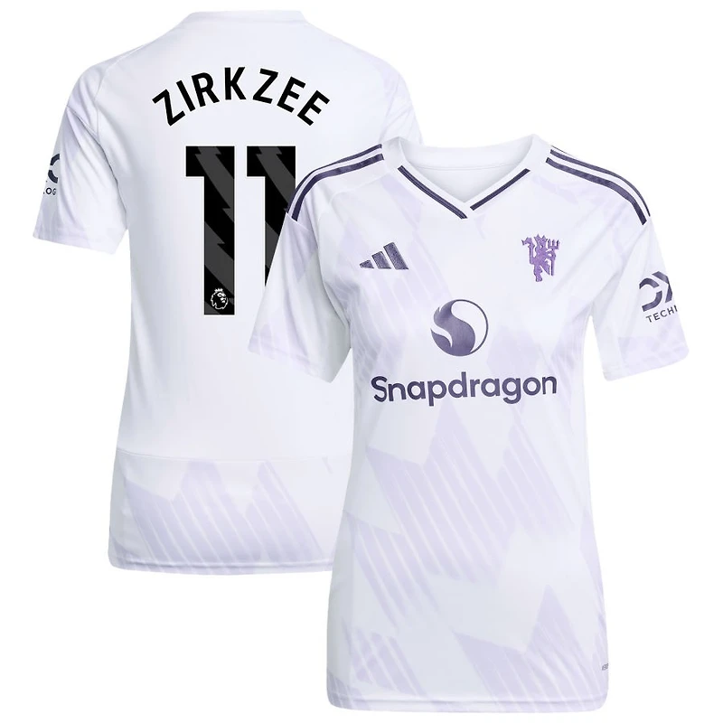 Joshua Zirkzee Women's adidas White Manchester United 2025/26 Away Replica Custom Jersey