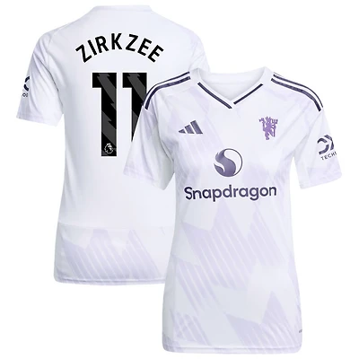 Joshua Zirkzee Women's adidas White Manchester United 2025/26 Away Replica Custom Jersey
