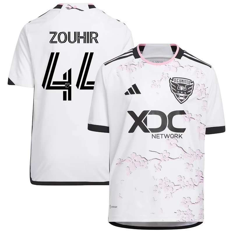 Rida Zouhir Youth adidas White D.C. United 2023 The Cherry Blossom Kit Replica Custom Jersey