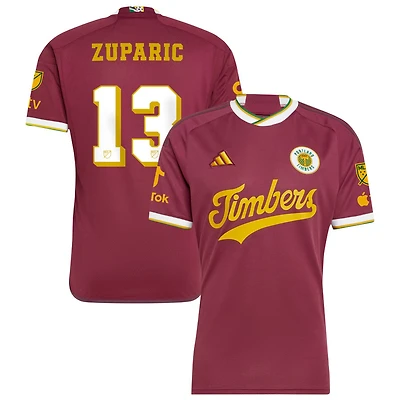 Dario Zuparic Men's adidas  Red Portland Timbers 2024 Archive Custom Authentic Jersey