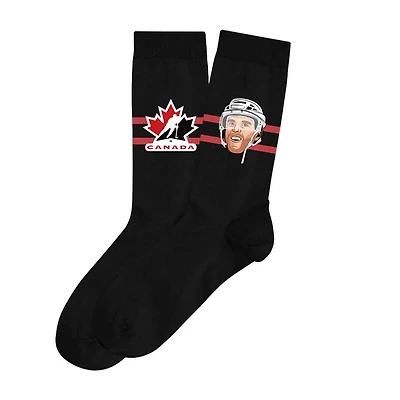 Connor McDavid Team Canada - Adult Caricature Crew Socks