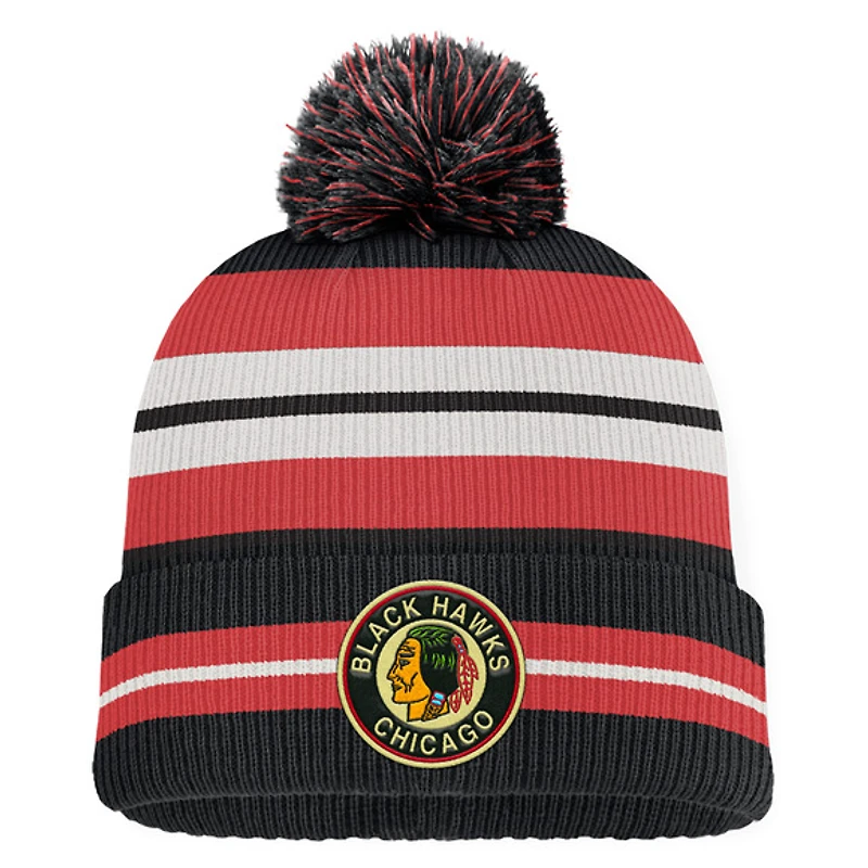 Decades - Tuque à revers avec pompon pour adulte