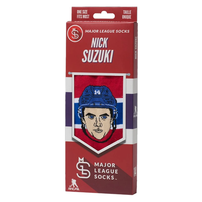 Nick Suzuki Montreal Canadiens NHL - Adult Caricature Crew Socks