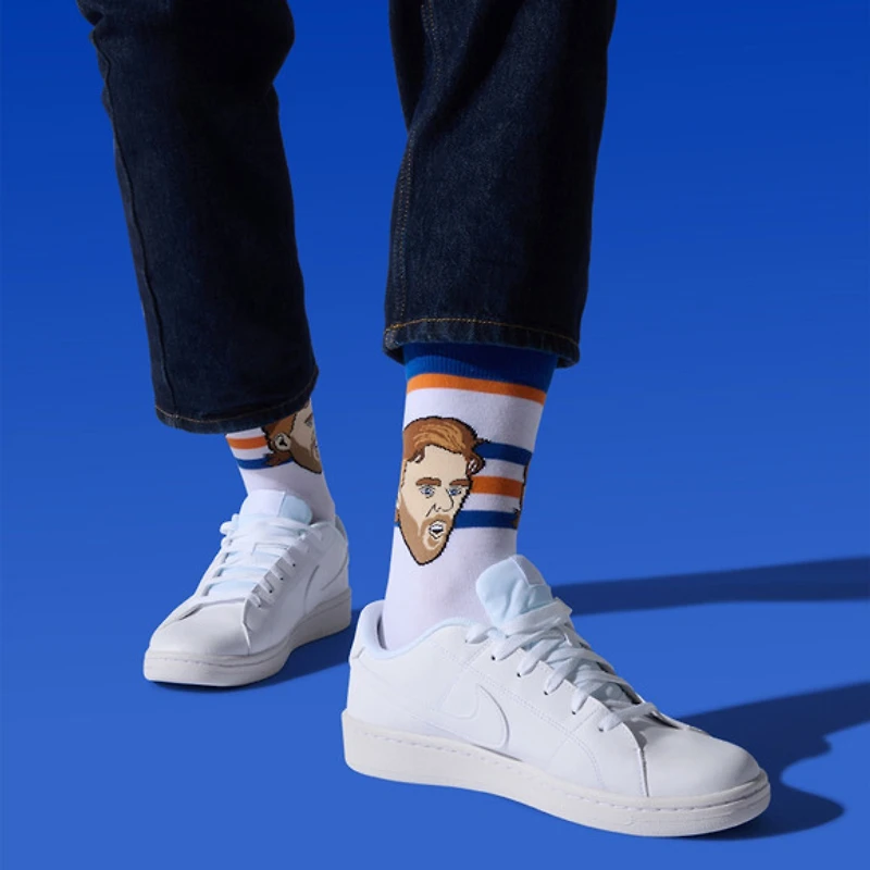 Connor McDavid Edmonton Oilers NHL - Adult Caricature Crew Socks