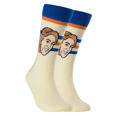 Wayne Gretzky Oilers d'Edmonton LNH Édition Rétro - Chaussettes caricatures pour adulte