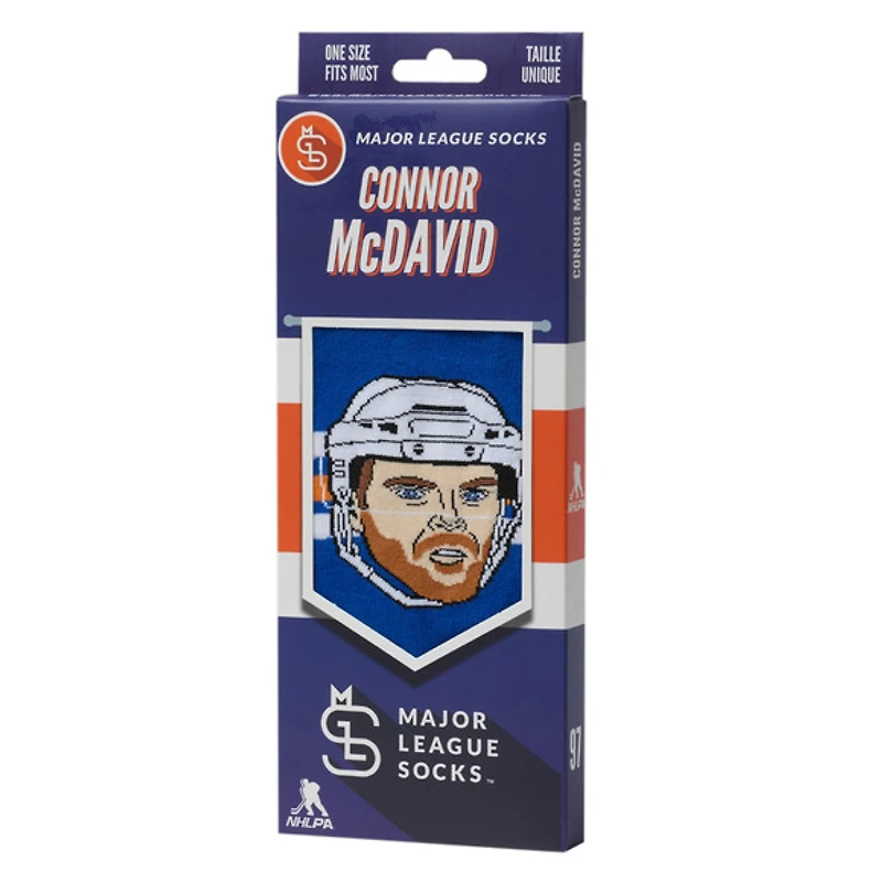 Connor McDavid Edmonton Oilers NHL - Adult Caricature Crew Socks