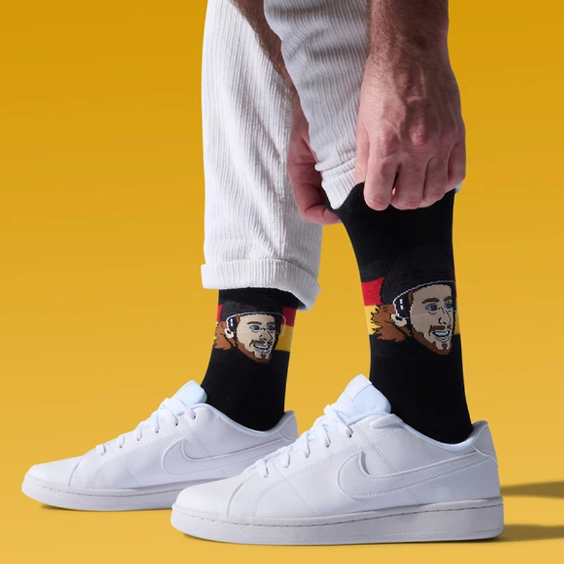 Quinn Hughes Canucks de Vancouver LNH - Chaussettes caricatures pour adulte