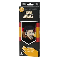 Quinn Hughes Canucks de Vancouver LNH - Chaussettes caricatures pour adulte