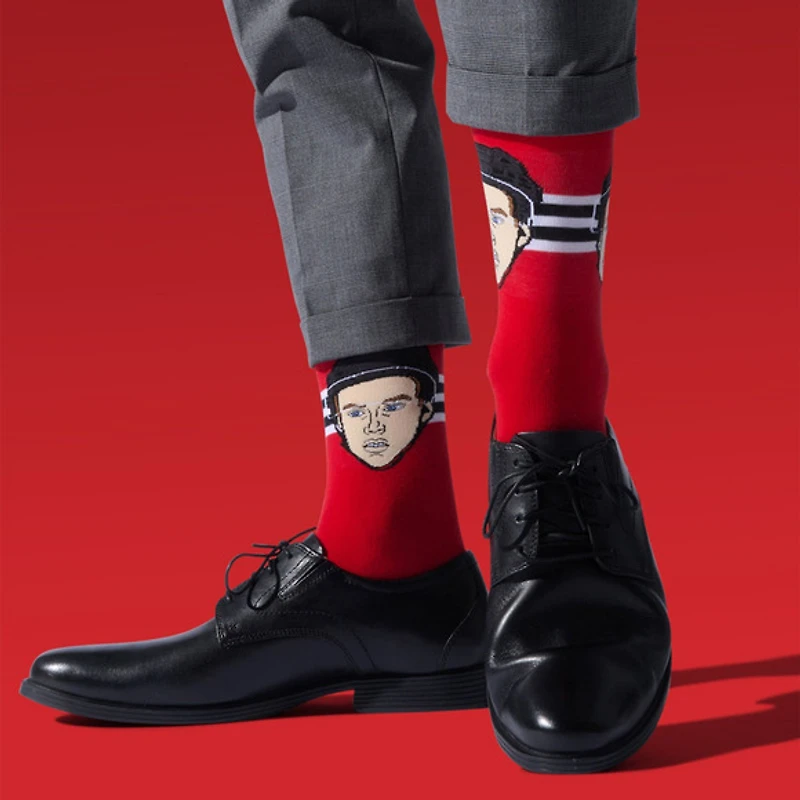 Connor Bedard Blackhawks de Chicago LNH Édition Recrue - Chaussettes caricatures pour adulte