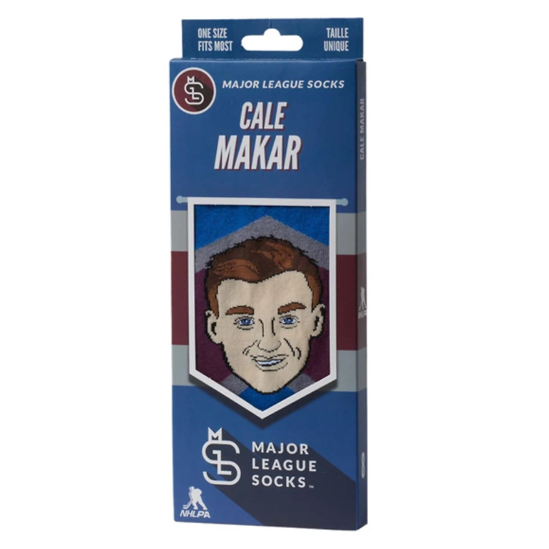 Cale Makar Avalanche du Colorado LNH - Chaussettes caricatures pour adulte