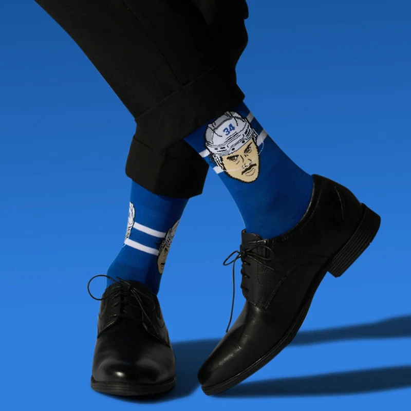 Auston Matthews Toronto Maple Leafs NHL - Adult Caricature Crew Socks