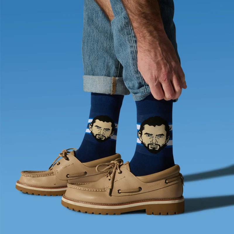 Connor Hellebuyck Jets de Winnipeg LNH - Chaussettes caricatures pour adulte