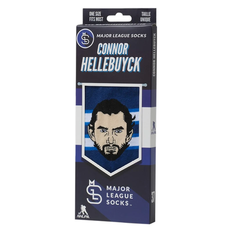 Connor Hellebuyck Jets de Winnipeg LNH - Chaussettes caricatures pour adulte