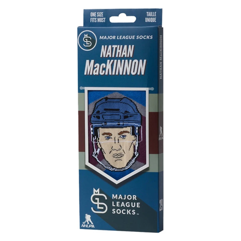 Nathan MacKinnon Avalanche du Colorado LNH - Chaussettes caricatures pour adulte