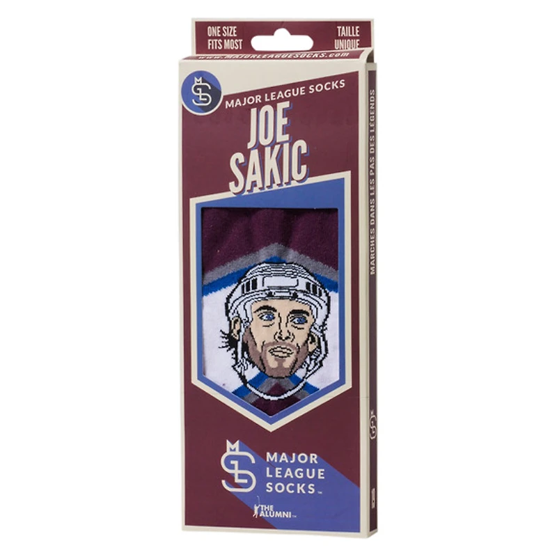 Joe Sakic Avalanche du Colorado LNH - Chaussettes caricatures pour adulte