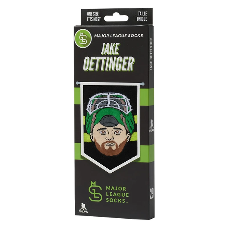 Jake Oettinger Dallas Stars NHL - Adult Caricature Crew Socks