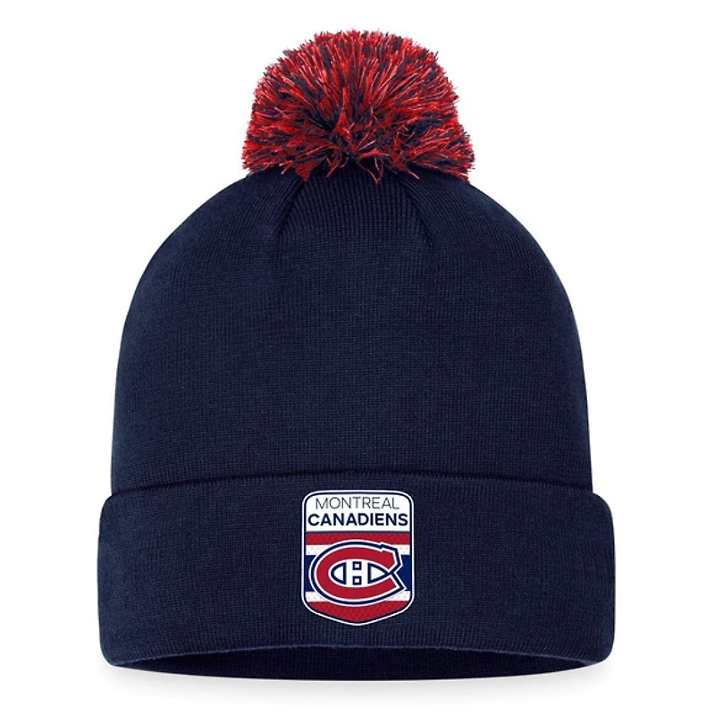 2023 LNH Authentic Pro Draft - Tuque à revers avec pompon pour adulte