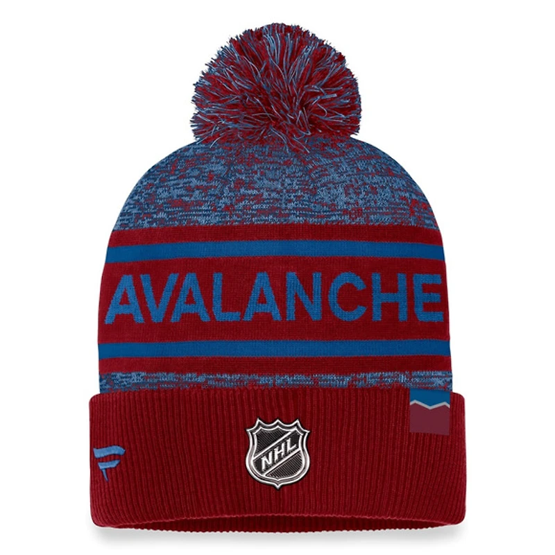 Authentic Pro Rink Heathered Knit - Tuque à revers avec pompon pour adulte