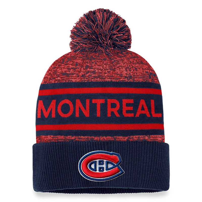 Authentic Pro Rink Heathered Knit - Tuque à revers avec pompon pour adulte