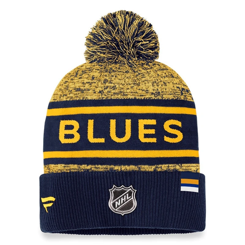 Authentic Pro Rink Heathered Knit - Tuque à revers avec pompon pour adulte