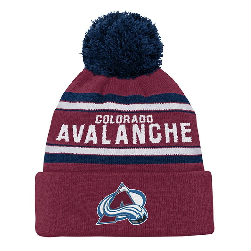 Jacquard Knit - Tuque à revers avec pompon pour junior
