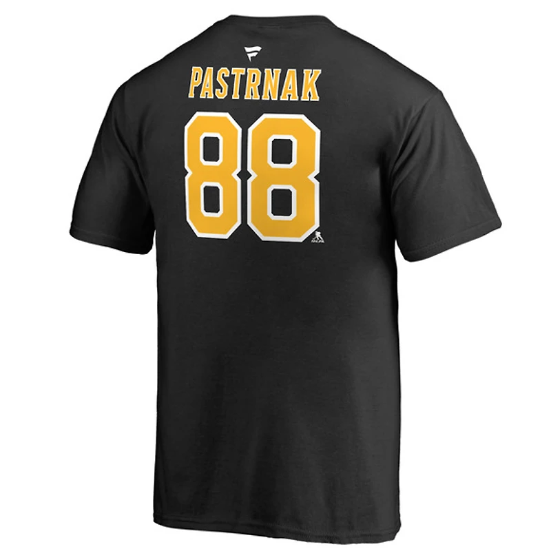 Authentic Stacked #88 David Pastrnak - T-shirt de la LNH pour adulte