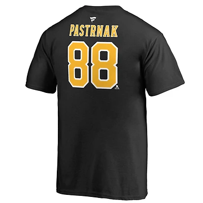 Authentic Stacked #88 David Pastrnak - T-shirt de la LNH pour adulte