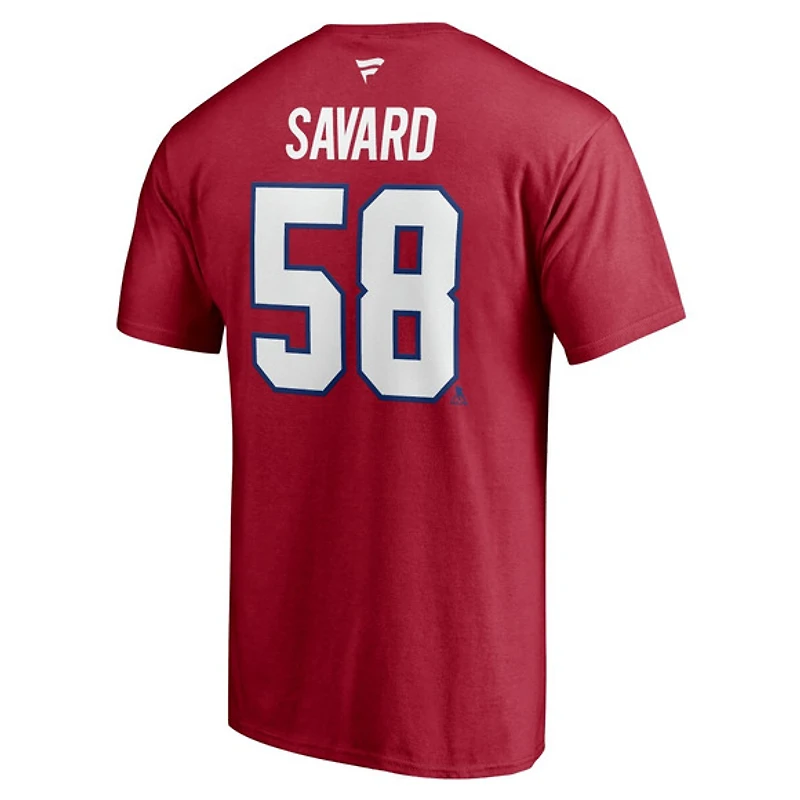Authentic Stacked #58 David Savard - T-shirt de la LNH pour adulte