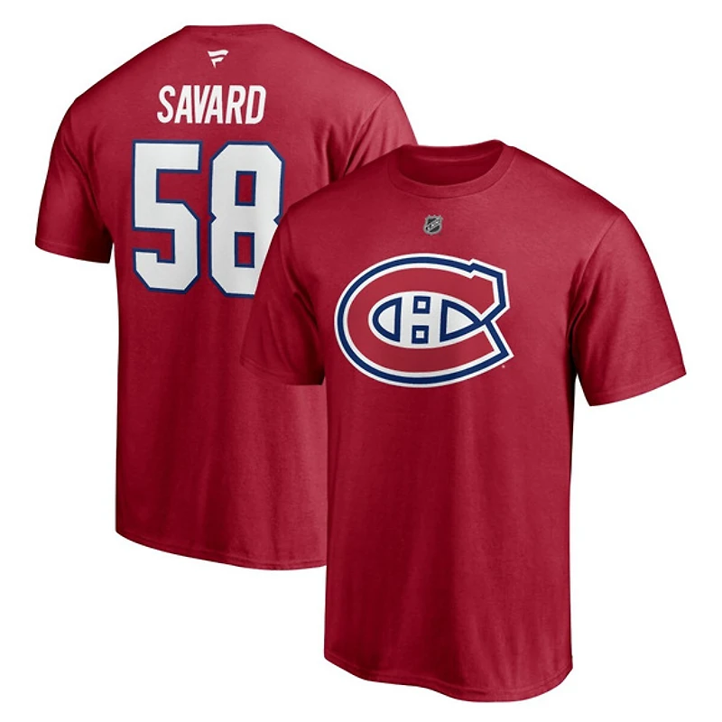 Authentic Stacked #58 David Savard - Adult NHL T-shirt