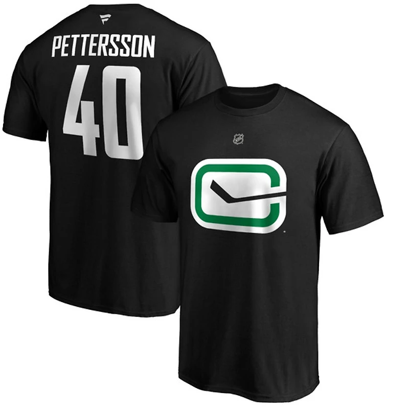 Authentic Stacked #40 Elias Pettersson - T-shirt de la LNH pour adulte