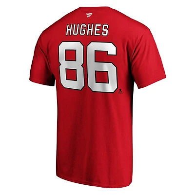 Authentic Stacked #86 Jack Hughes - T-shirt de la LNH pour adulte