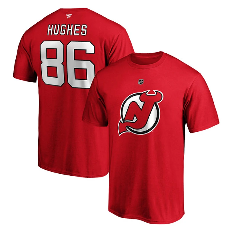 Authentic Stacked #86 Jack Hughes - T-shirt de la LNH pour adulte