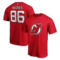 Authentic Stacked #86 Jack Hughes - T-shirt de la LNH pour adulte