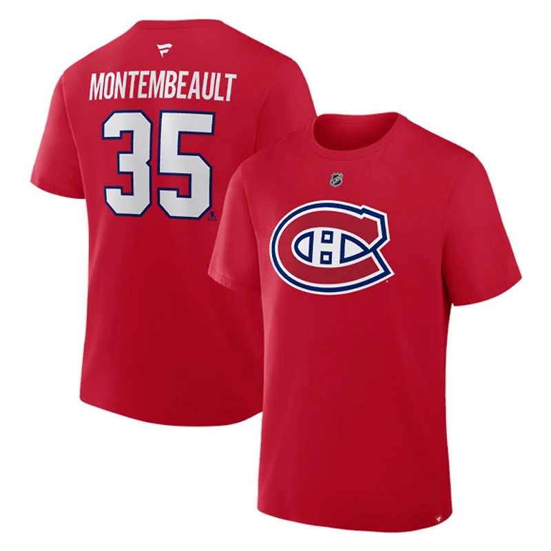Authentic Stacked #35 Sam Montembeault - T-shirt de la LNH pour adulte