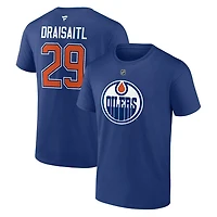 Authentic Stacked #29 Leon Draisaitl - T-shirt de la LNH pour adulte