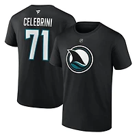 Authentic Stacked #71 Macklin Celebrini - T-shirt de la LNH pour adulte