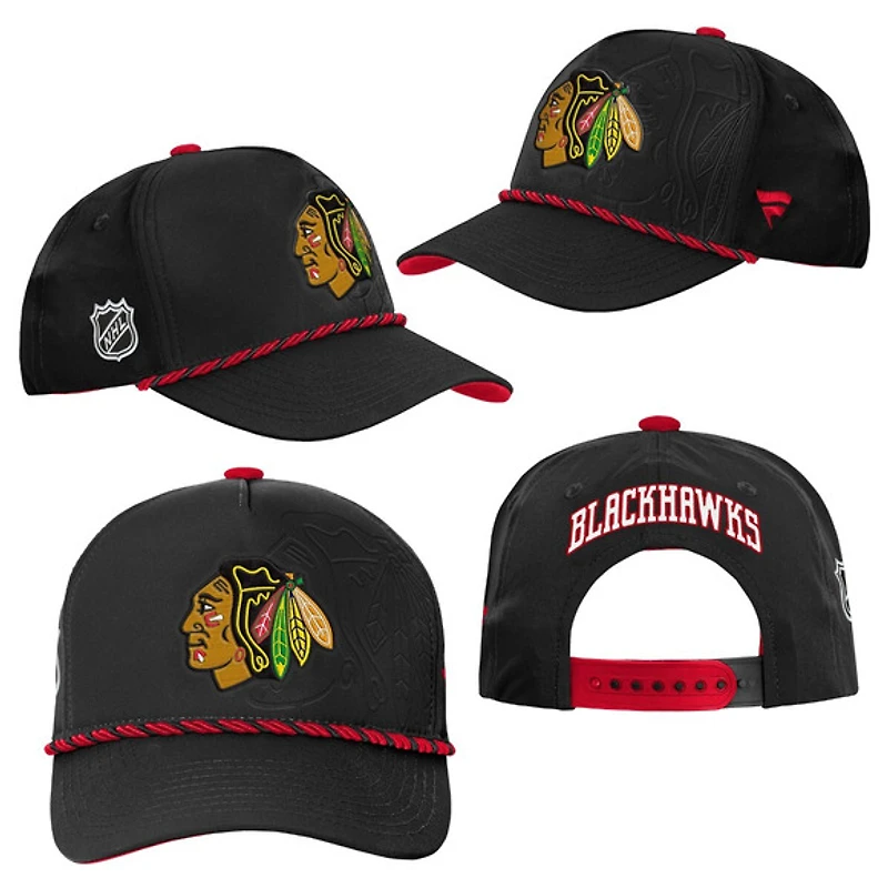 Authentic Pro 2026 Podium Blackhawks de Chicago - Casquette ajustable pour junior