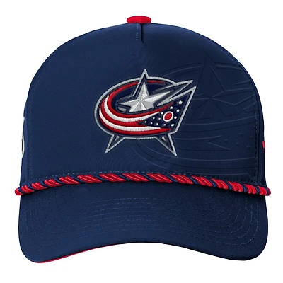 Authentic Pro 2026 Podium Blue Jackets de Columbus - Casquette ajustable pour junior