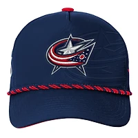 Authentic Pro 2026 Podium Blue Jackets de Columbus - Casquette ajustable pour junior