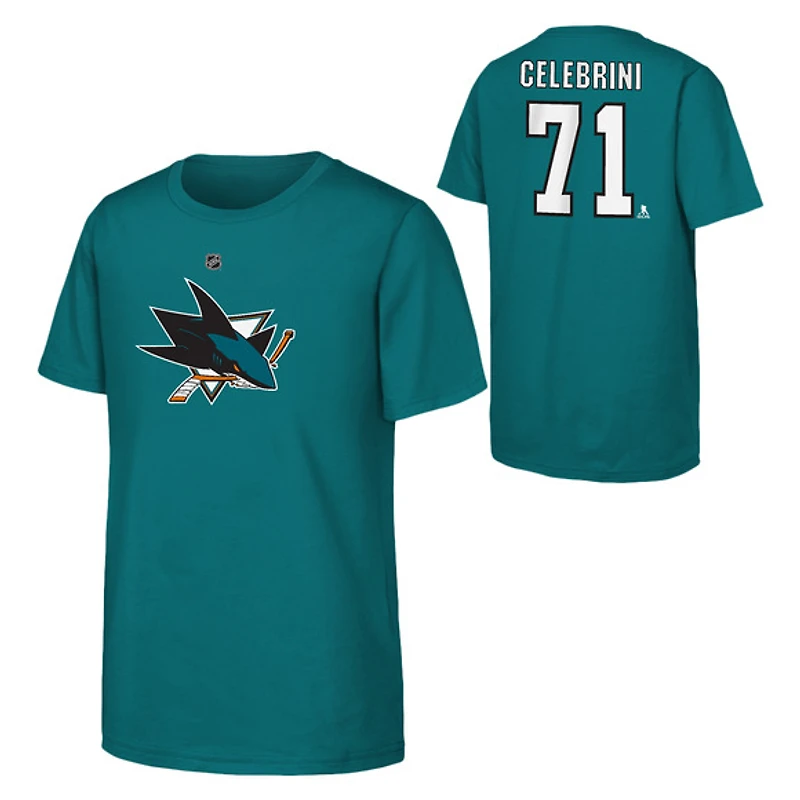 Macklin Celebrini Sharks de San Jose - T-shirt la LNH pour junior