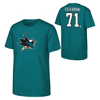 Macklin Celebrini Sharks de San Jose - T-shirt la LNH pour junior