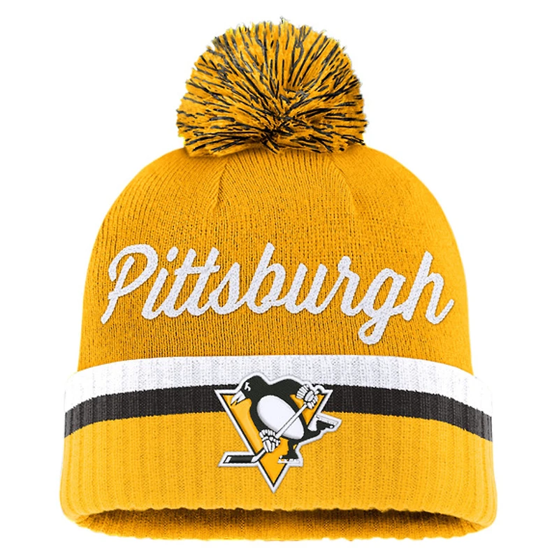Draft 2026 Authentic Pro Pittsburgh Penguins - Adult Cuffed Beanie with Pompom