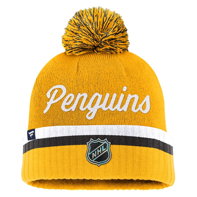 Draft 2026 Authentic Pro Pittsburgh Penguins - Adult Cuffed Beanie with Pompom