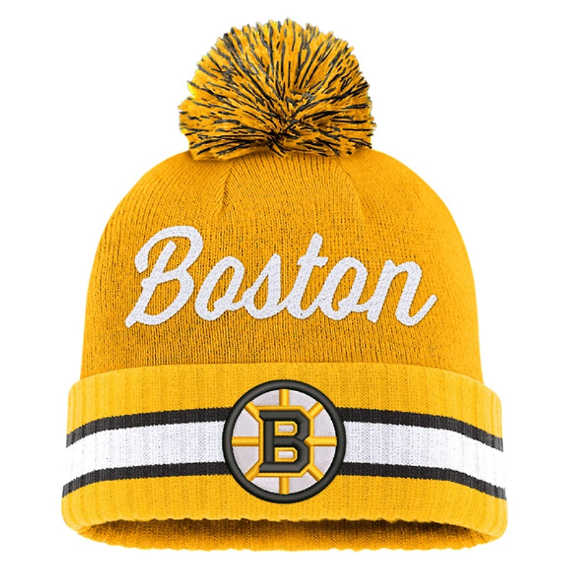 Draft 2026 Authentic Pro Boston Bruins - Adult Cuffed Beanie with Pompom